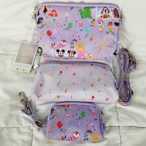 * JuJuBe Disney Be Set Century of Magic 100 Years 3 Zip Bag Pouch 2 Straps Ariel - Picture 5 of 10
